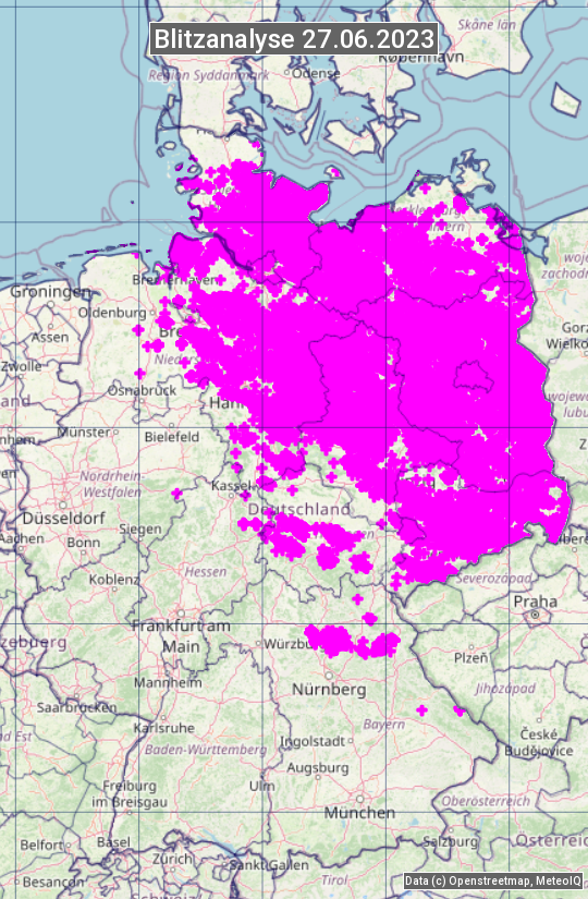 Karte mit Unwetteranalyse