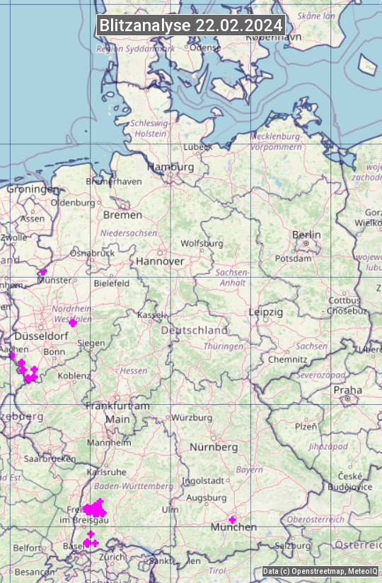 Karte mit Unwetteranalyse