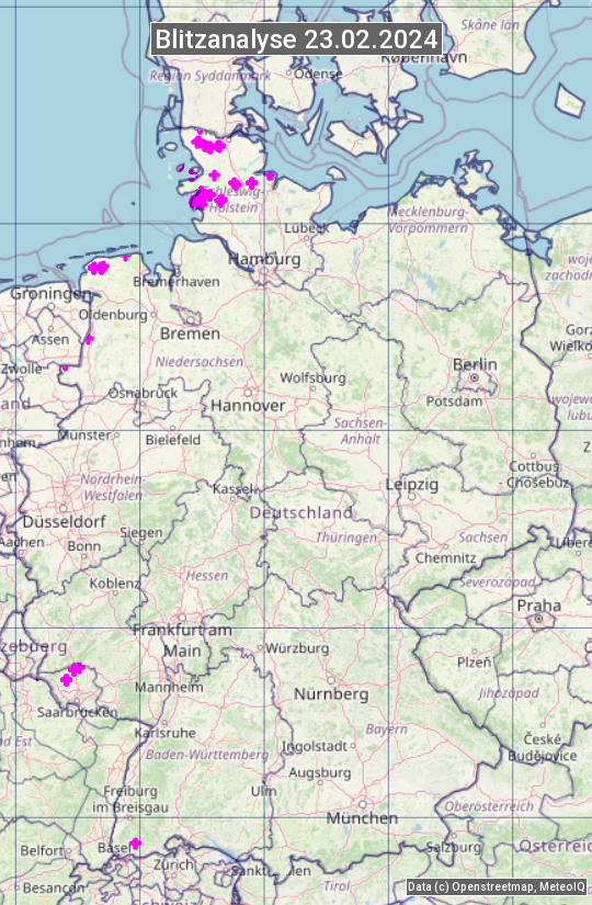 Karte mit Unwetteranalyse