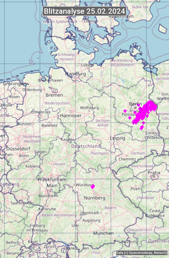 Karte mit Unwetteranalyse