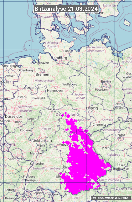 Karte mit Unwetteranalyse