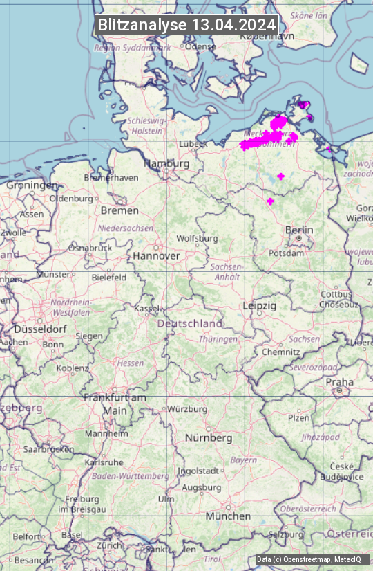 Karte mit Unwetteranalyse