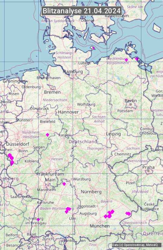 Karte mit Unwetteranalyse