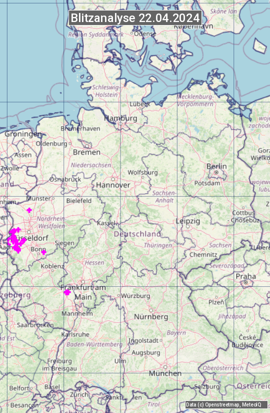 Karte mit Unwetteranalyse