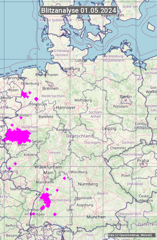 Karte mit Unwetteranalyse