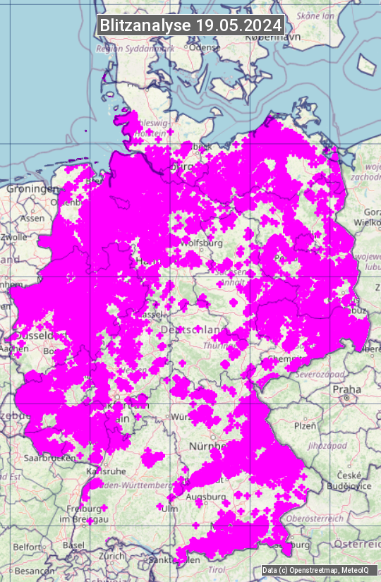 Karte mit Unwetteranalyse