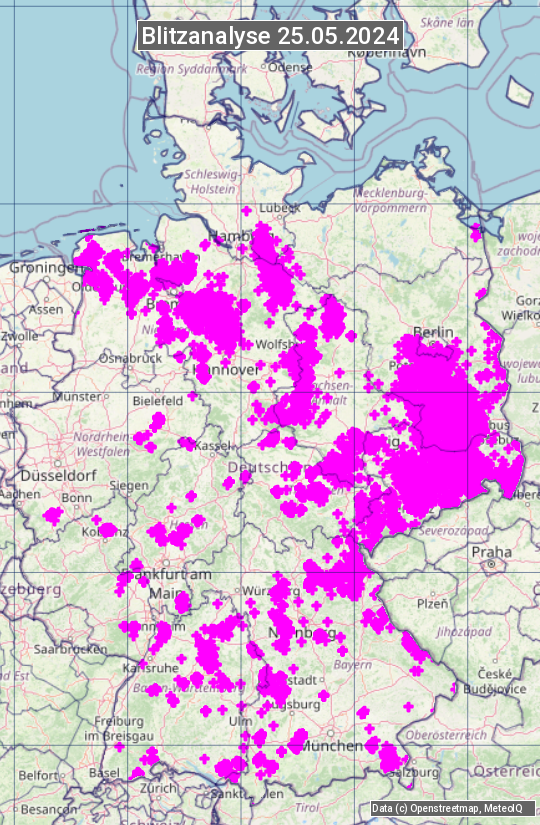 Karte mit Unwetteranalyse