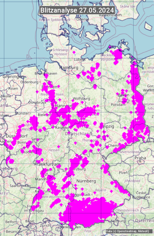 Karte mit Unwetteranalyse