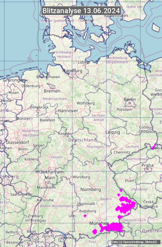 Karte mit Unwetteranalyse