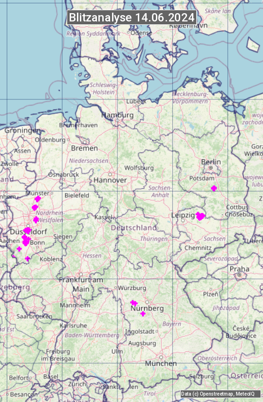 Karte mit Unwetteranalyse