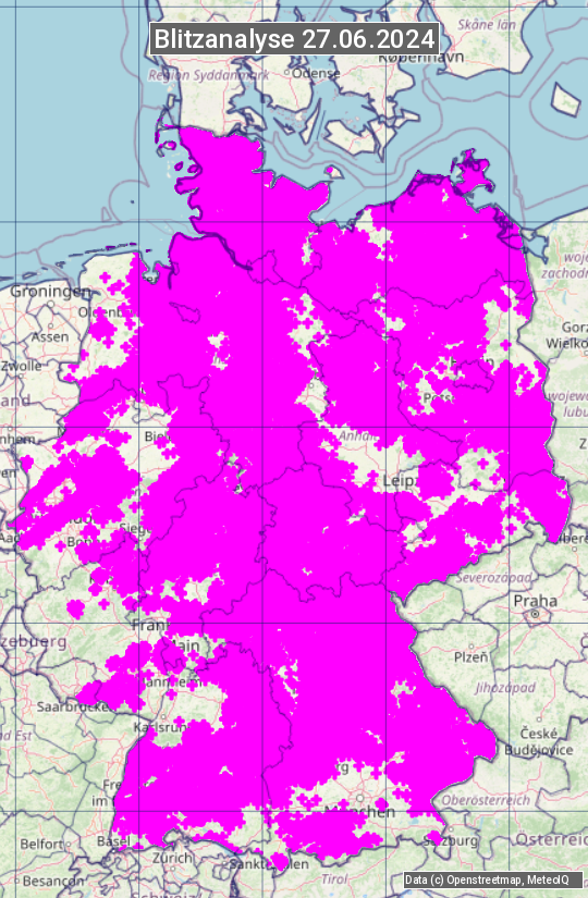 Karte mit Unwetteranalyse