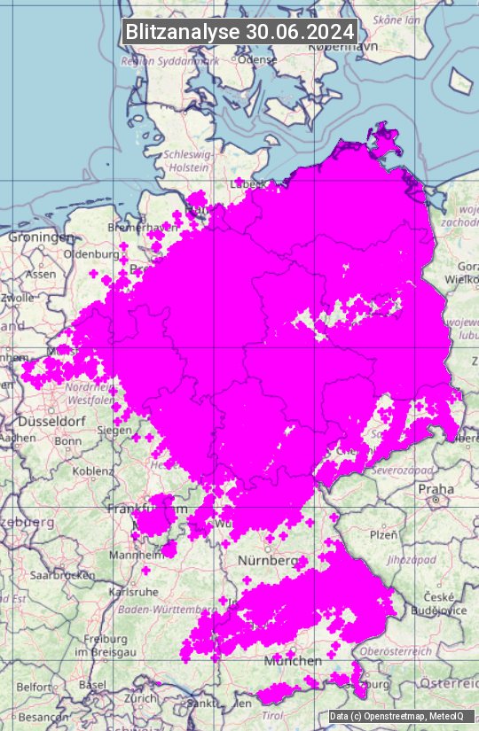 Karte mit Unwetteranalyse