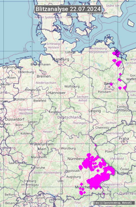 Karte mit Unwetteranalyse