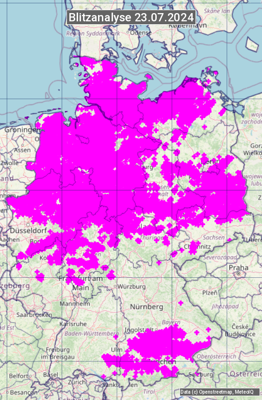 Karte mit Unwetteranalyse