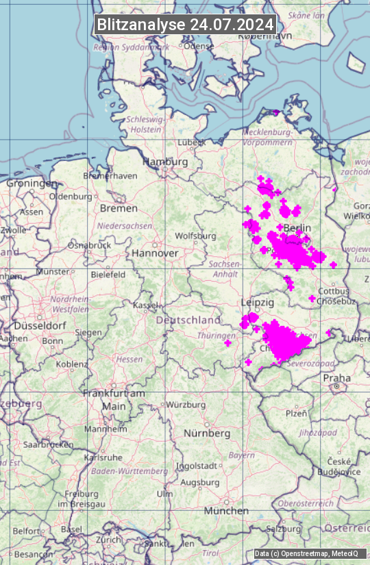 Karte mit Unwetteranalyse