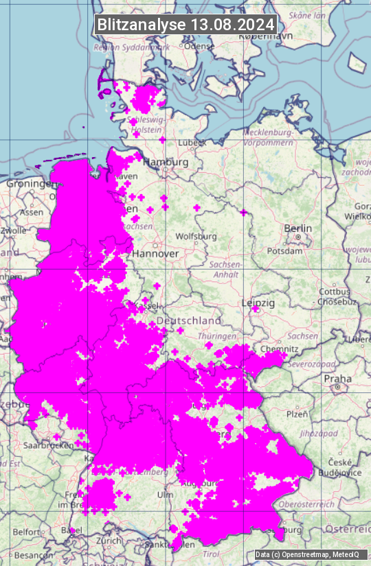 Karte mit Unwetteranalyse