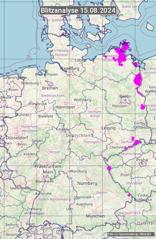 Karte mit Unwetteranalyse