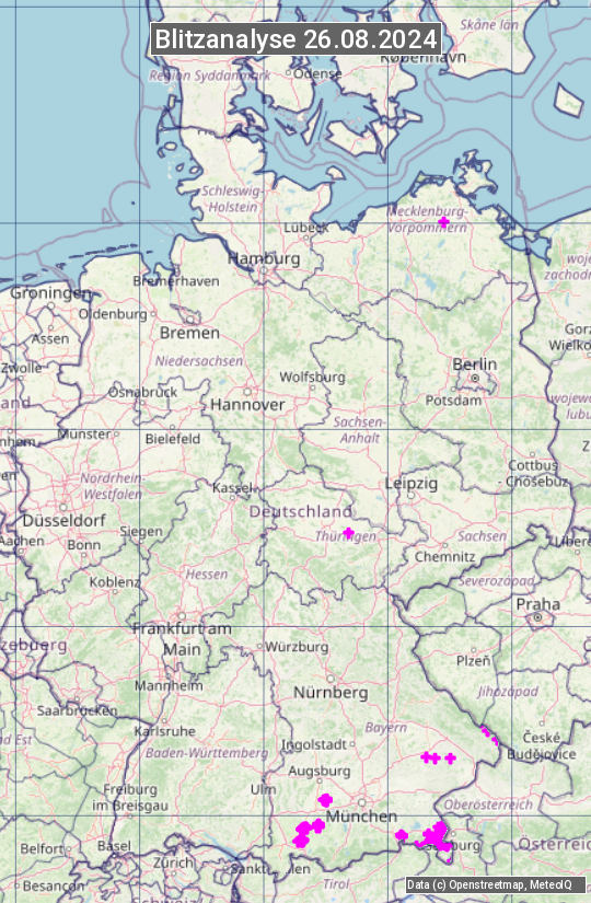 Karte mit Unwetteranalyse