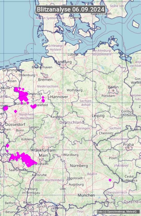 Karte mit Unwetteranalyse