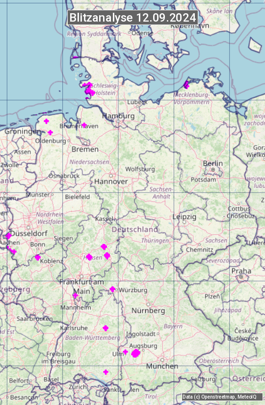 Karte mit Unwetteranalyse