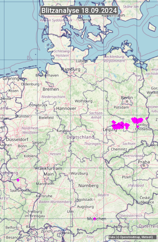 Karte mit Unwetteranalyse