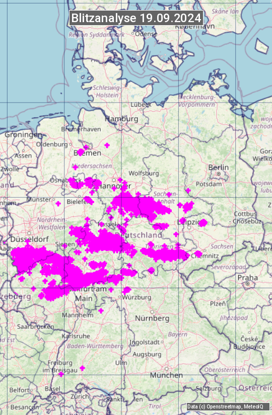 Karte mit Unwetteranalyse