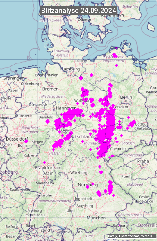 Karte mit Unwetteranalyse