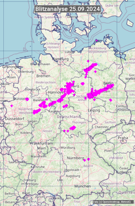 Karte mit Unwetteranalyse