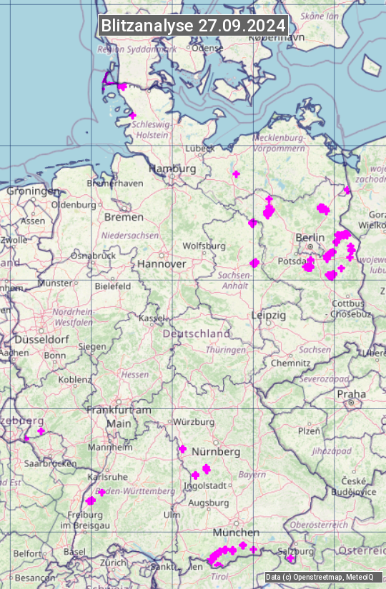 Karte mit Unwetteranalyse