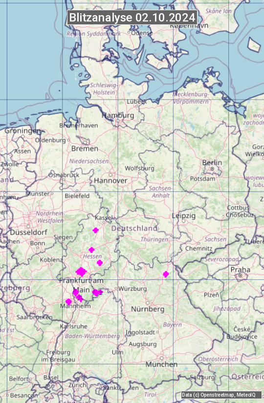 Karte mit Unwetteranalyse