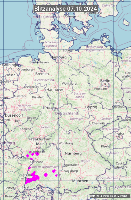 Karte mit Unwetteranalyse