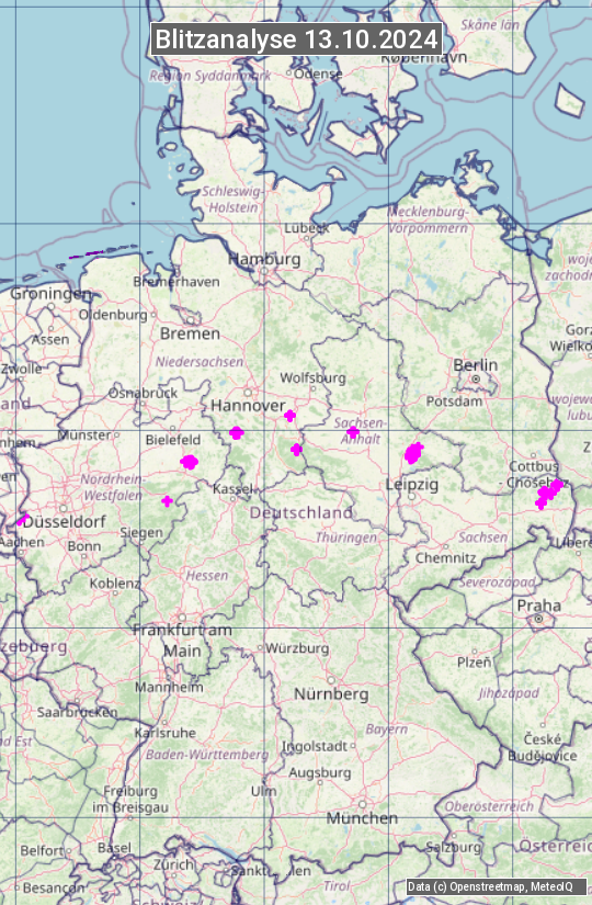 Karte mit Unwetteranalyse