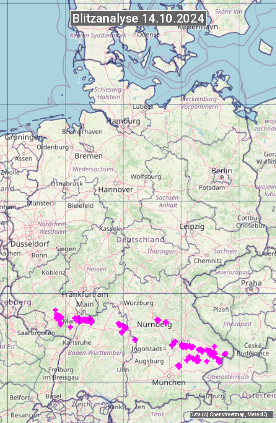 Karte mit Unwetteranalyse