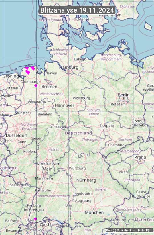 Karte mit Unwetteranalyse