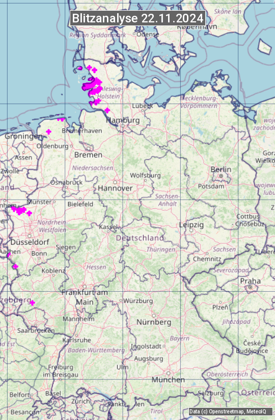 Karte mit Unwetteranalyse