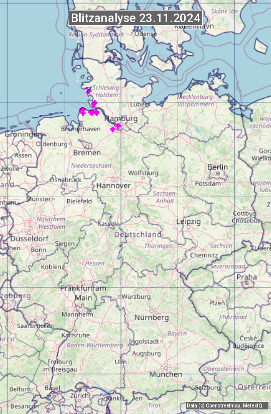 Karte mit Unwetteranalyse