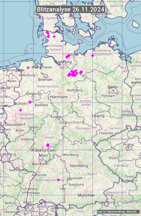 Karte mit Unwetteranalyse