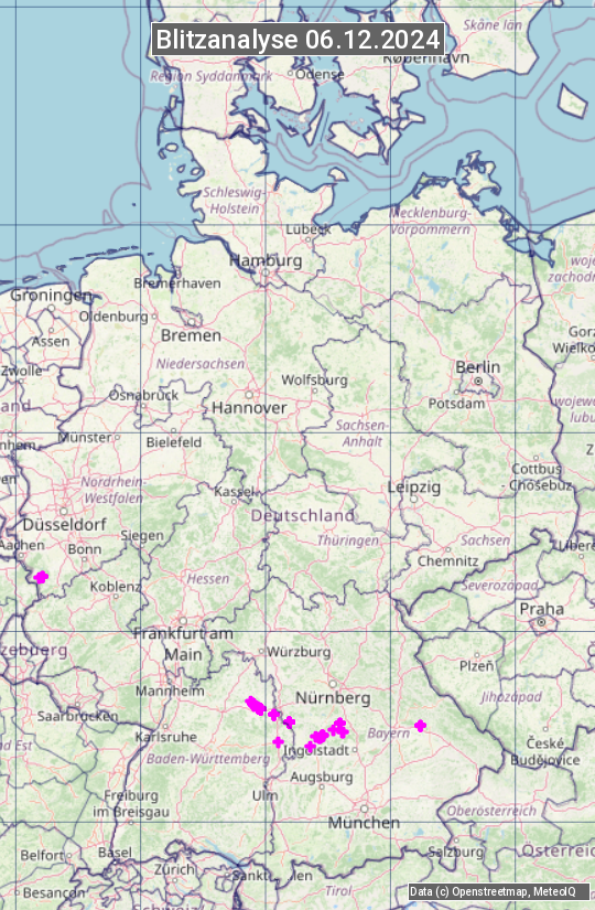 Karte mit Unwetteranalyse