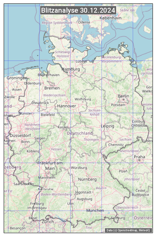 Karte mit Unwetteranalyse