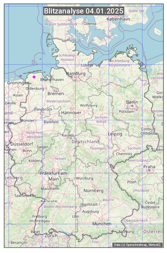 Karte mit Unwetteranalyse