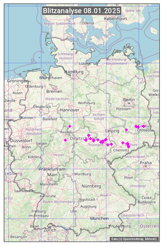 Karte mit Unwetteranalyse