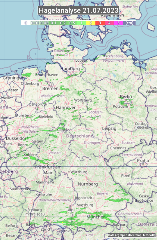 Karte mit Unwetteranalyse