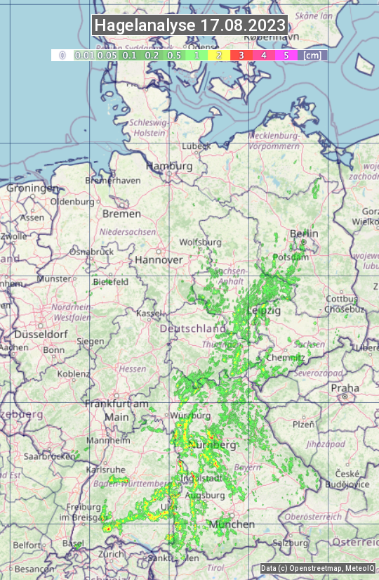 Karte mit Unwetteranalyse