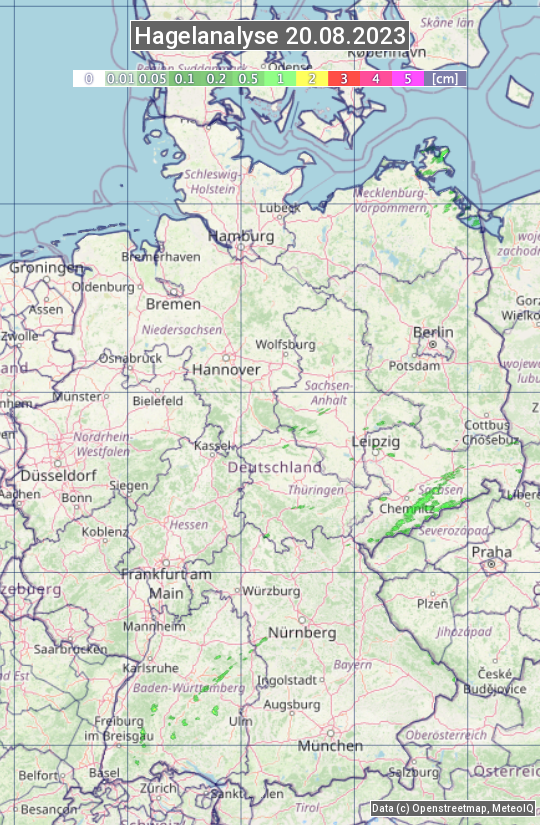 Karte mit Unwetteranalyse