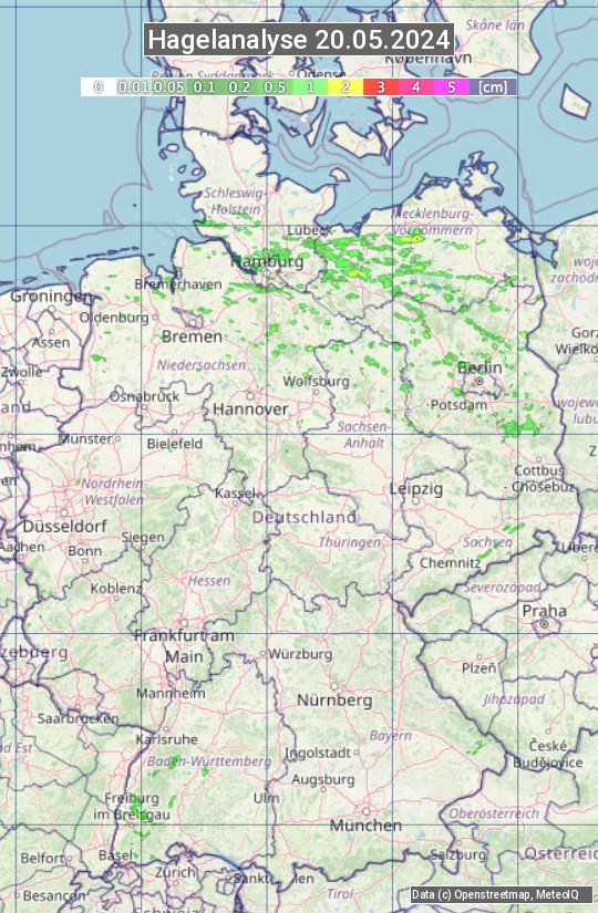 Karte mit Unwetteranalyse