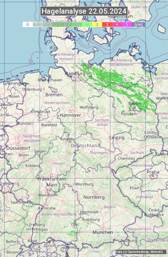 Karte mit Unwetteranalyse