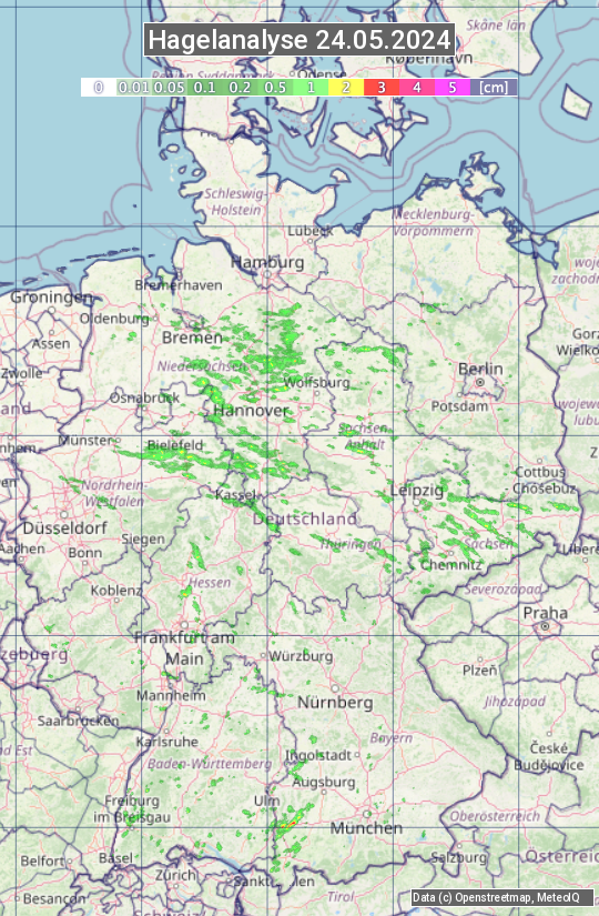 Karte mit Unwetteranalyse