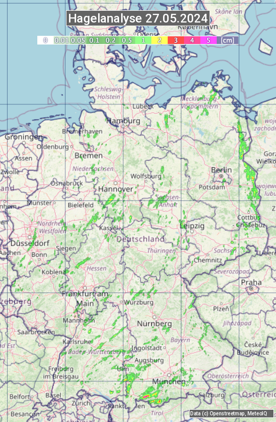 Karte mit Unwetteranalyse