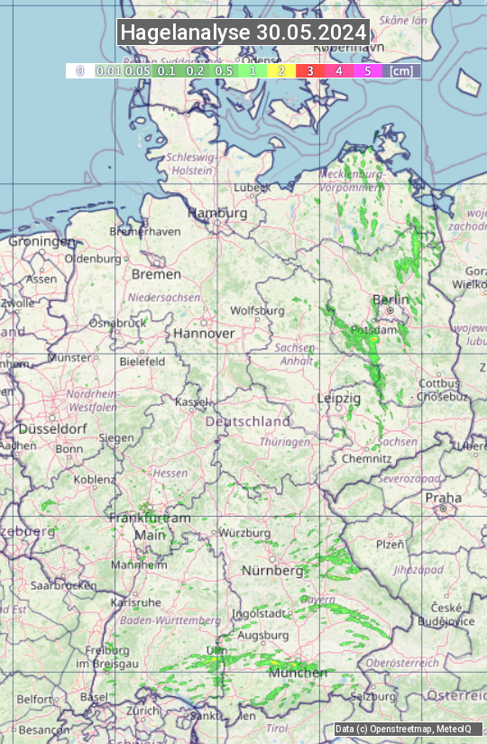 Karte mit Unwetteranalyse