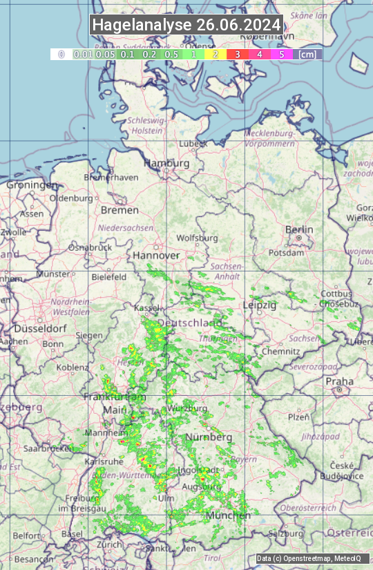 Karte mit Unwetteranalyse